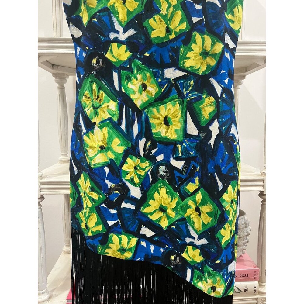 Anthropologie Simon Miller Casablanca Fringe Dress Size XS Abstract Floral Print - Picture 4 of 8